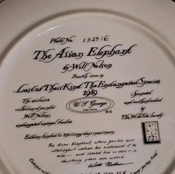 The Asian Elephant by Will Nelson collectors plate - Picture 6 of 6